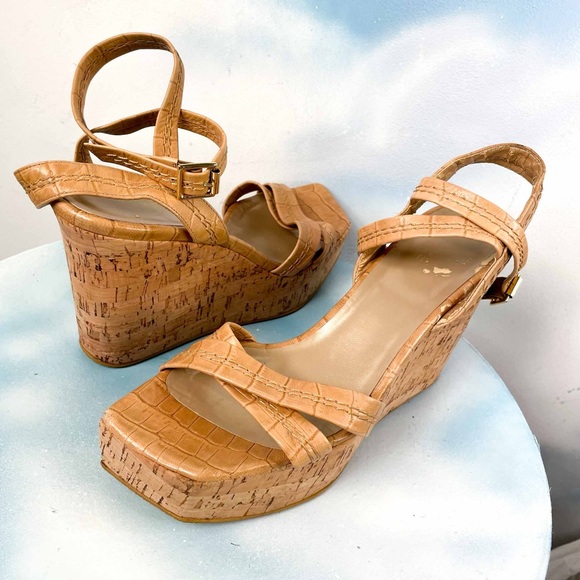 Stuart Weitzman platform cork wedge sandals - Picture 3 of 10
